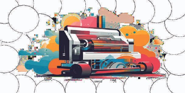 Large-format printing machine illustration